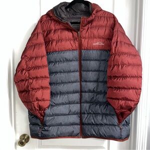 Eddie Bauer Red and Gray Puffer Jacket